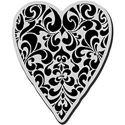 Stampendous Cling Ornate Heart Rubber Stamp for Acrylic Block