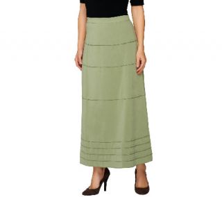 Denim & Co. Faux Suede Tiered Long Skirt   A217615 —