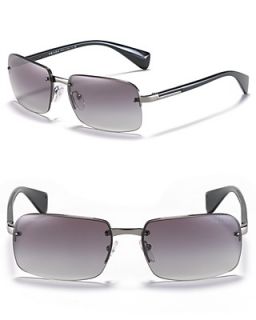 Prada Metal Rimless Rectangle Sunglasses