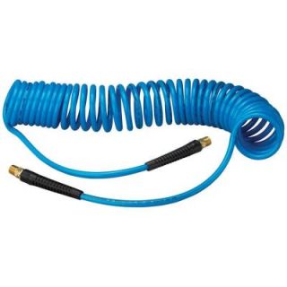 Amflo 1/4 in. x 25 ft. Polyurethane Recoil Hose with Pigtails, 1/4 in. Mail Swivels and Bend Restrictors 24 25E RET
