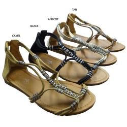 comfort Womens Metallic Bead Gladiator Sandals   Shopping