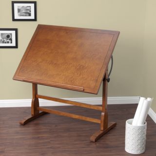 Studio Designs 42 inch Vintage Drafting Table Rustic Oak   15642929