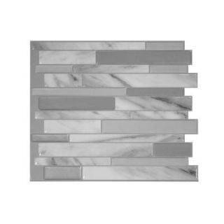 Smart Tiles 11.55 in. H x 9.65 in. W Peel and Stick Mosaic Decorative Wall Tile Milano Carrera in Grays SM1060 1