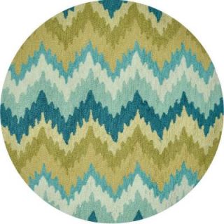 Loloi Rugs Summerton Lifestyle Collection Aqua/Green 3 ft. Round Area Rug SUMRSRS01AQGR300R