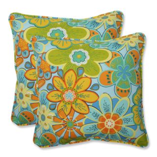 Pillow Perfect Outdoor Glynis Floral 18.5 inch Throw Pillow (Set of 2