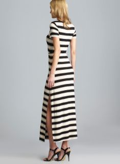 Calvin Klein Womens Short Sleeve Belted Side Slit Maxi Dress