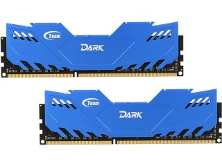 Team Dark Series 8GB (2 x 4GB) 240 Pin DDR3 SDRAM DDR3 1600 (PC3 12800) Desktop Memory (Blue Heat Spreader) Model TDBD38G1600HC9DC01