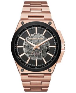 Michael Kors Mens Automatic Wilder Rose Gold Tone Stainless Steel