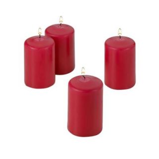 Light In The Dark 3 in. Tall x 2 in. Wide Unscented Red Pillar Candle (Set of 4) LITD R PILLAR 2x3 SET4