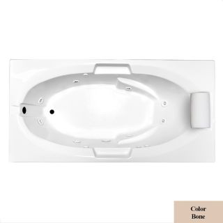 Laurel Mountain Everson VII Bone Acrylic Oval in Rectangle Whirlpool Tub (Common 42 in x 66 in; Actual 22 in x 42 in x 66 in)