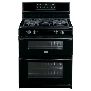 Frigidaire Gallery 30 in 3.5 cu ft/2.3 cu ft Self Cleaning Double Oven Convection Gas Range (Black)