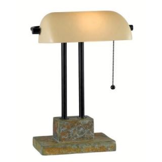 Kenroy Home Greenville 15 in. Natural Slate Banker Lamp 21041SL