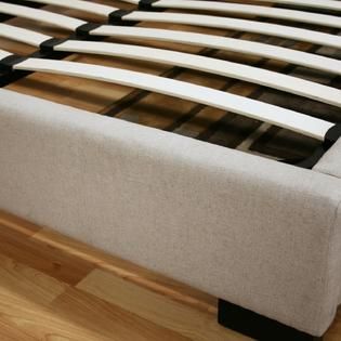 Baxton Favela Beige Linen Queen Platform Bed   Furniture & Mattresses