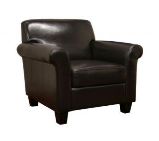 Atticus Black Brown Faux Leather Modern Club Chair —