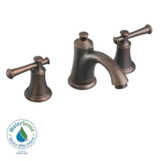 American Standard 8 in. Widespread 2 Handle Mid Arc Bathroom Faucet in Oil Rubbed Bronze with Speed Connect Drain and Lever Handles 7415.801.224