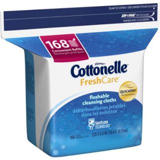 Cottonelle Fresh Care, Flushable Cleansing Cloths Refills, 168 Sheets