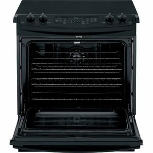 GE  30 Drop In Electric Range w/ Convection   Black