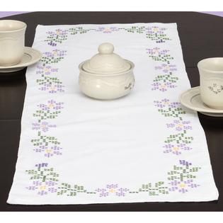 Stamped Table Runner/Scarf 15X42 Starflowers   Home   Crafts