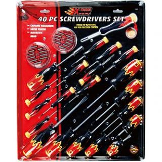 Xtreme 40 Pc. Flame Handle Screwdriver & Bit Set in Clamshell