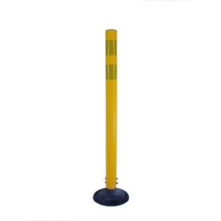 Three D Traffic Works 36 in. Yellow Round Delineator Post and Base with High Intensity Band 521052Y