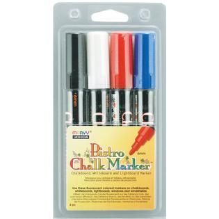Bistro Chalk Marker Set 4/Pkg Black/Red/Blue/White   Home   Crafts