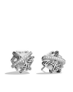 David Yurman Cable Wrap Earrings with Crystal and Diamonds