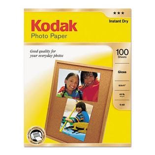Kodak Glossy Photo Paper, 8 1/2 x 11, 100 Sheets/Pack   Office