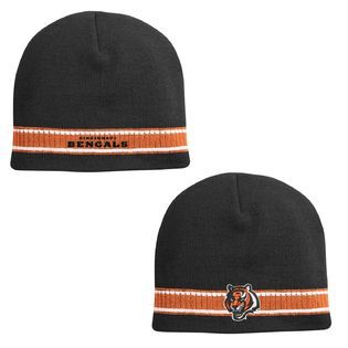 NFL Mens Cincinnati Bengals Skull Knit Caps   Black/Orange, One Size