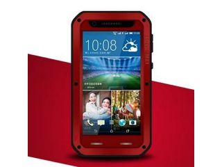 Love Mei Waterproof Metal Aluminum Case For HTC Desire 820 820S   Red