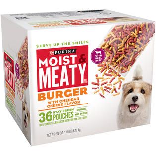 Purina Moist & Meaty Burger with Cheddar Cheese Flavor Dog Food 36 6