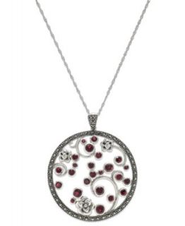 Genevieve & Grace Sterling Silver Garnet (3 ct. t.w.) and Marcasite