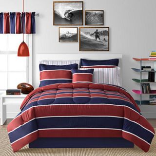 Rugby Stripe Complete Bedding Ensemble with Sheet Set