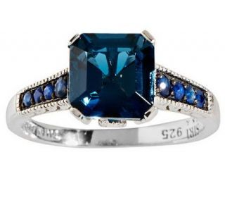 Asscher Cut and Round Multi gemstone Gemstone Sterling Ring —