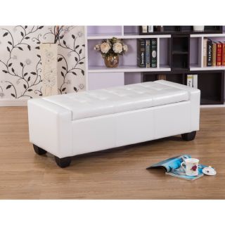 Mackenzie White 52 inch Storage Ottoman   Shopping   Great