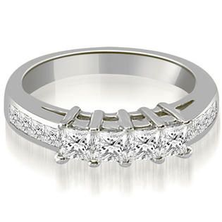 AMCOR 2.70 Cttw Round and Princess Cut 14K White Gold Diamond Bridal