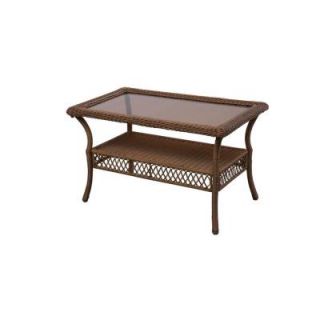 Hampton Bay Spring Haven Brown All Weather Wicker Patio Coffee Table 66 20305