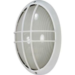 Nuvo Energy Saver 1 light Semi Gloss white Large Oval Cage Bulk Head
