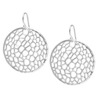 Silver Plated Round Filigree Drop Earrings   Silver