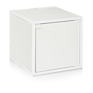 Way Basics Eco 13.1 in. x 13.1 in. White Stackable Single Storage Box WB BOX WE