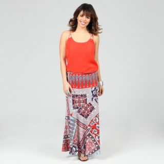 Lola P Womens Georgette Printed Long Skirt  ™ Shopping