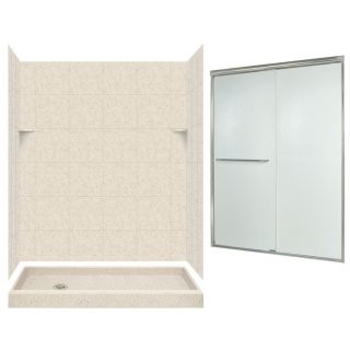 Swanstone Tahiti Desert Solid Surface Wall and Floor 5 Piece Alcove Shower Kit (Common 60 in x 32 in; Actual 72.5 in x 60 in x 32 in)