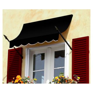 Awntech 76.5 in Wide x 16 in Projection Black Solid Open Slope Window/Door Awning