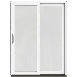 JELD WEN 59 1/4 in. x 79 1/2 in. W 2500 French Vanilla Right Hand Clad Wood Sliding Patio Door with Brilliant White Interior JW2201 01132