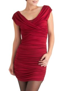 Wrap Me in Red Wine Dress  Mod Retro Vintage Dresses