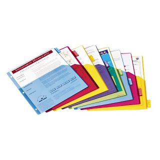 Cardinal® Poly 1 Pocket Index Dividers, Letter, Assorted, 8 Tabs/Set