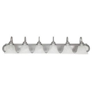Filament Design Rayan 6 Light Matte Nickel Bath Vanity Light with Faux White Alabaster Glass CLI CPT203394658