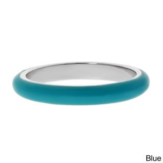 Stainless Steel Blue or Green Enamel Ring