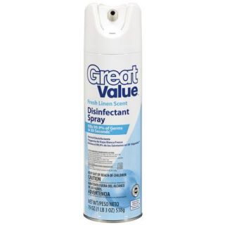 Great Value Fresh Linen Scent Disinfectant Spray, 19 oz