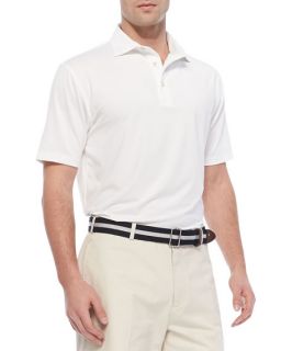 Peter Millar Performance E4 Solid Polo, White