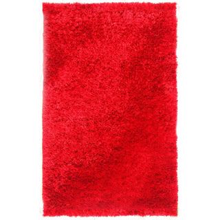 Hand woven Red Shag Area Rug (2 x 3)
